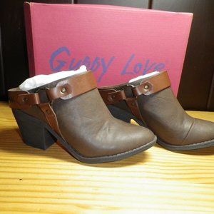 Ladies Guppy Love Sang by Blowfish Size 6M Coffee Texas Western Style Mules Clog